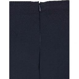 Blue Skirt with Rear Single Slit and Rear Zip Closure in Fabric Woman