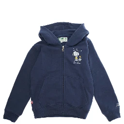 Toronto Blue Sweatshirt with Fixed Hood and Logo Embroidery on the Sleeve in Cotton Boy
