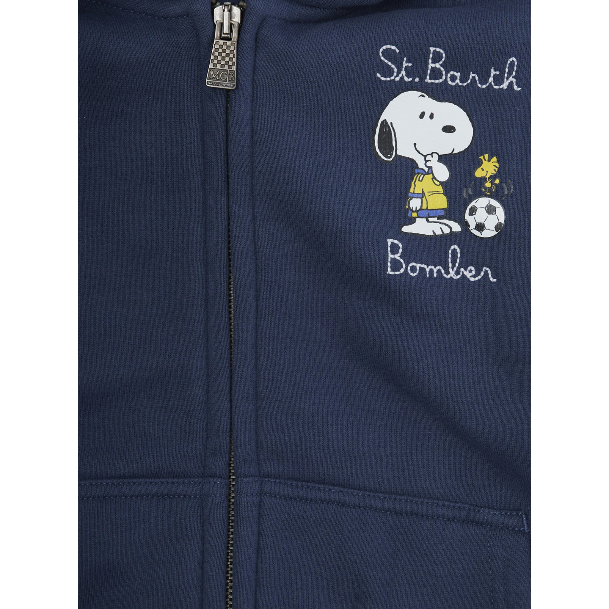 Toronto Blue Sweatshirt with Fixed Hood and Logo Embroidery on the Sleeve in Cotton Boy