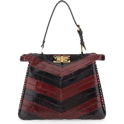 Pekaboo Soft Medium Bordeaux Handbag with Twist Lock in Patent Leather Woman