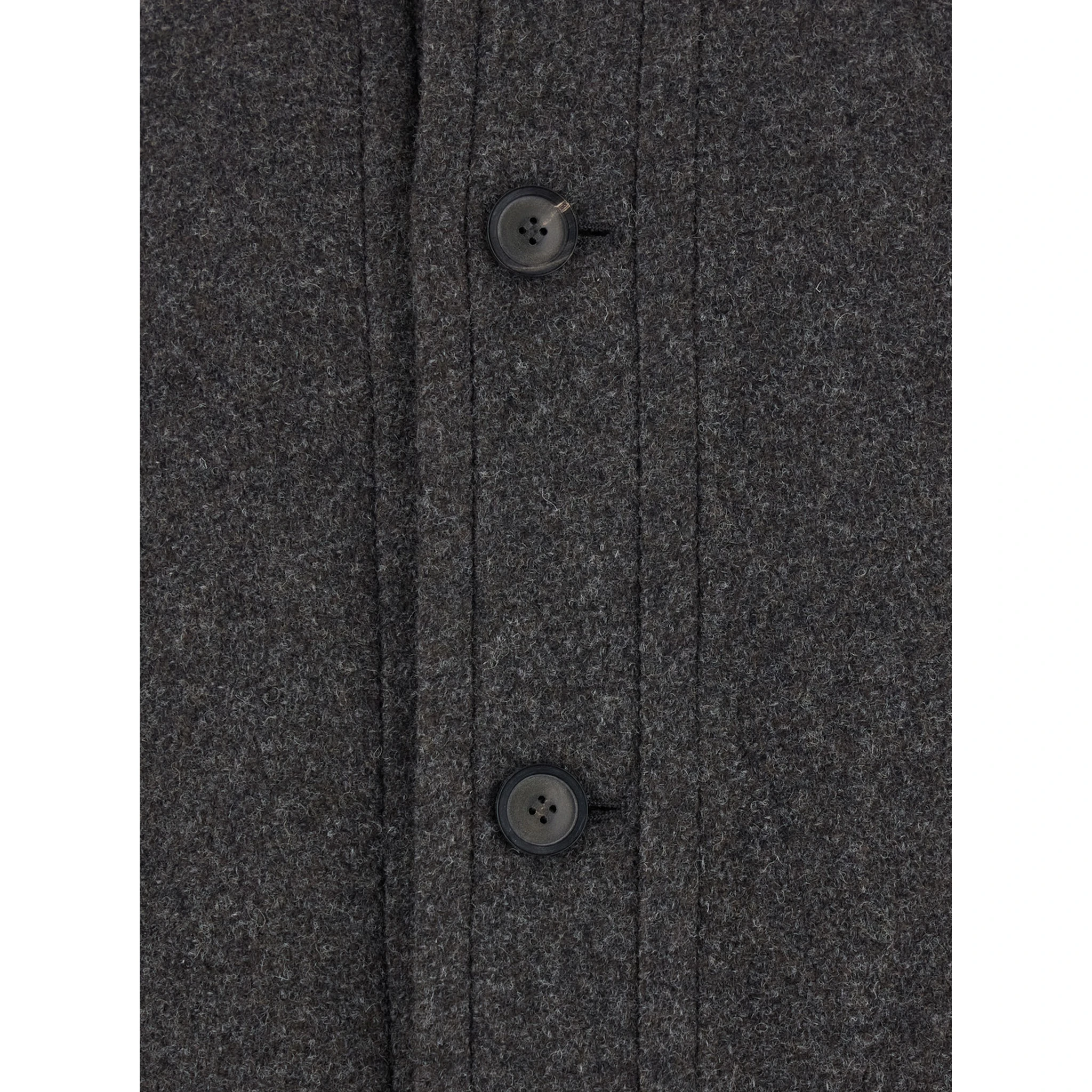 Grey Coat with High Collar in Wool and Cashmere Blend Man