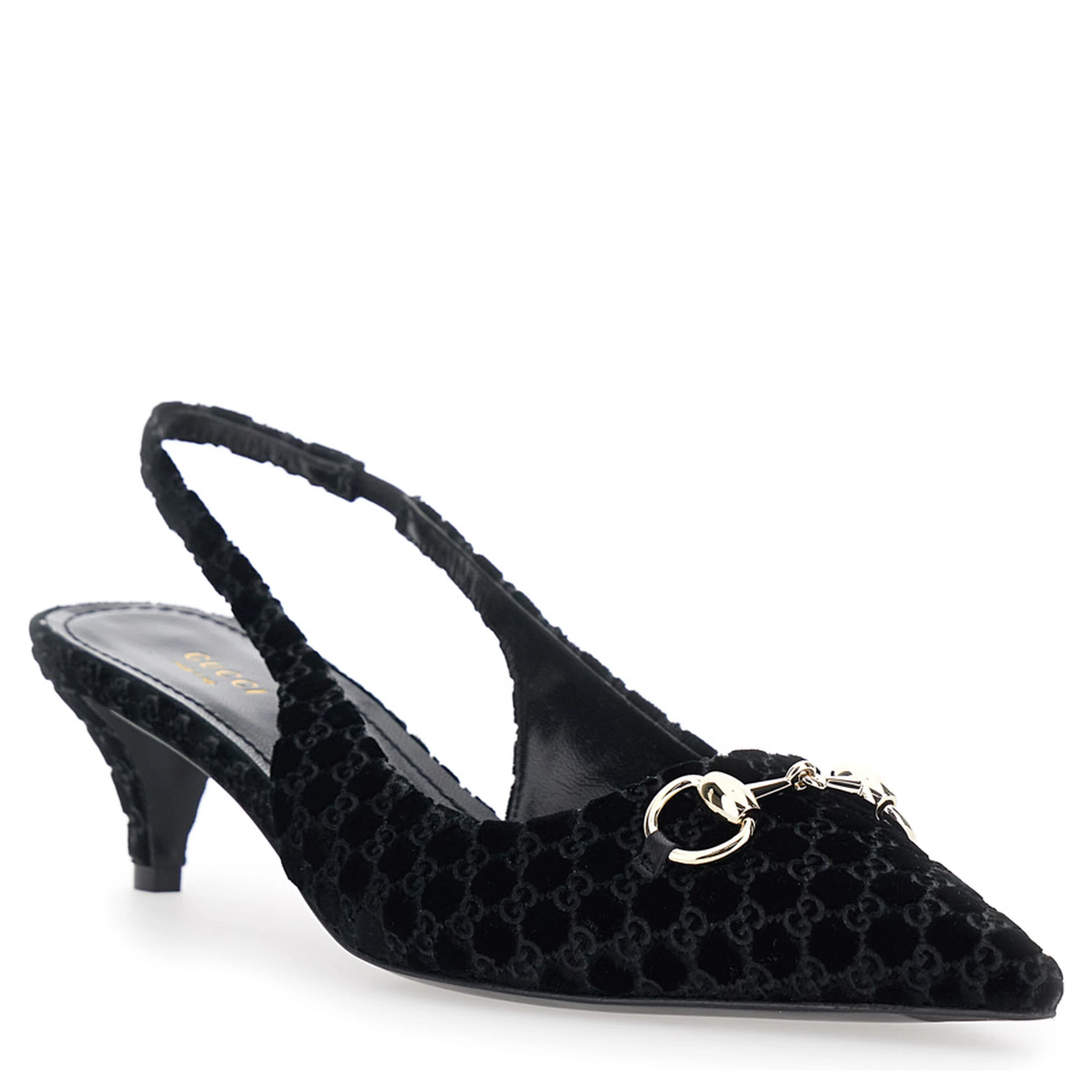 Erin Black Décolleté with Clamp on the Front in Velvet Woman