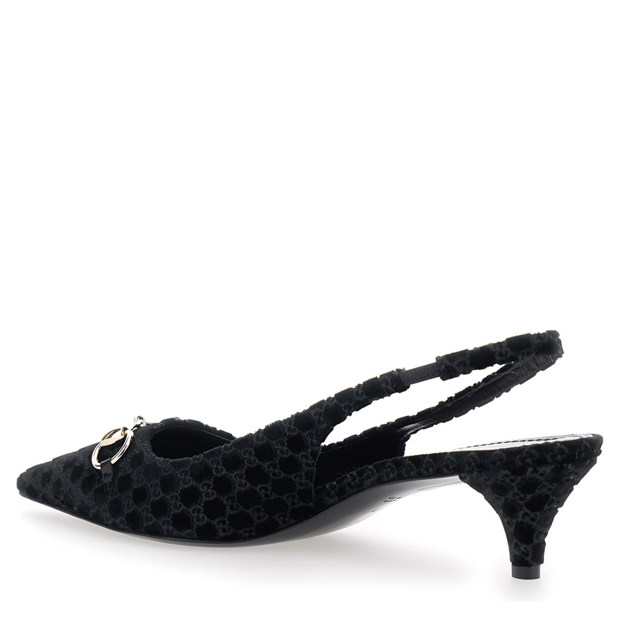 Erin Black Décolleté with Clamp on the Front in Velvet Woman