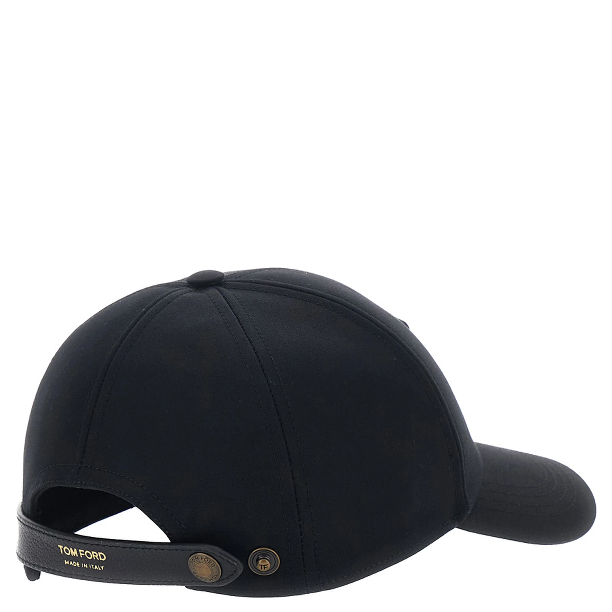 Black Baseball Cap with TF Logo Embroidery in Cotton Man