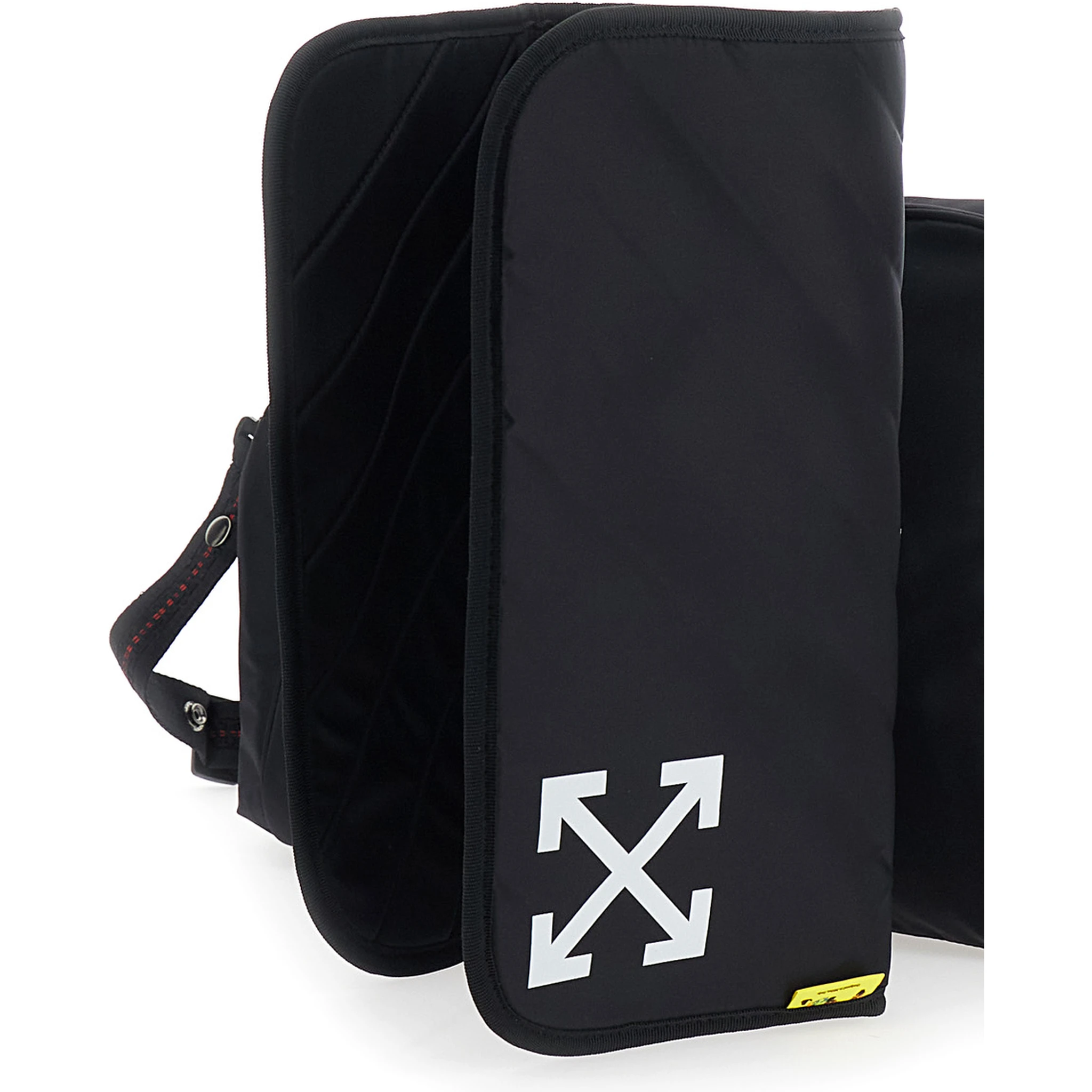 Black Shoulder Bag with Print on the Front and Logo on the Back in Fabric Boy