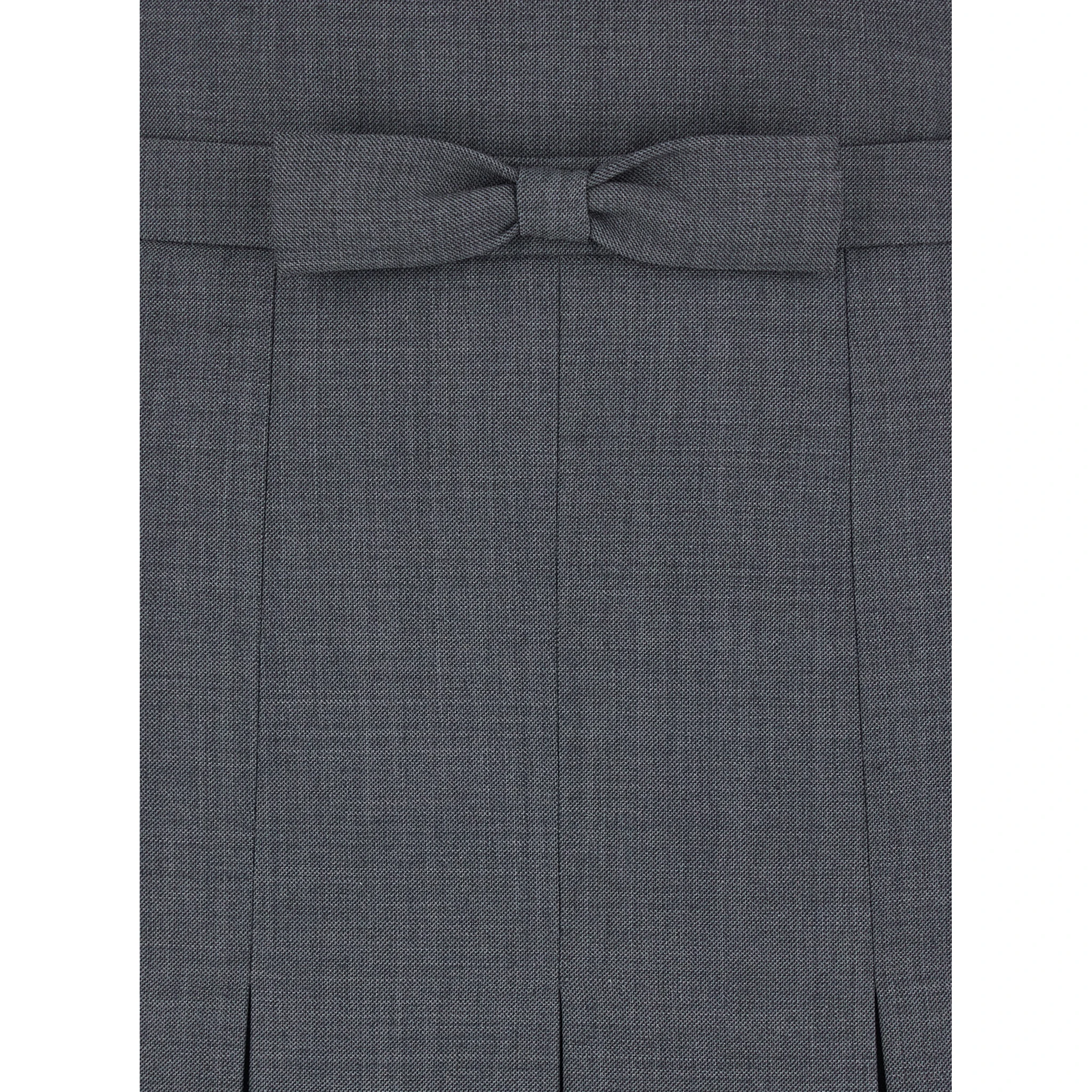 Grey Pleated Skirt with Bow on the Front and Rear Concealed Zip Closure in Cotton Blend Woman