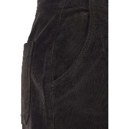 Brown Pants with Belt Loops in Ribbed Velvet Woman