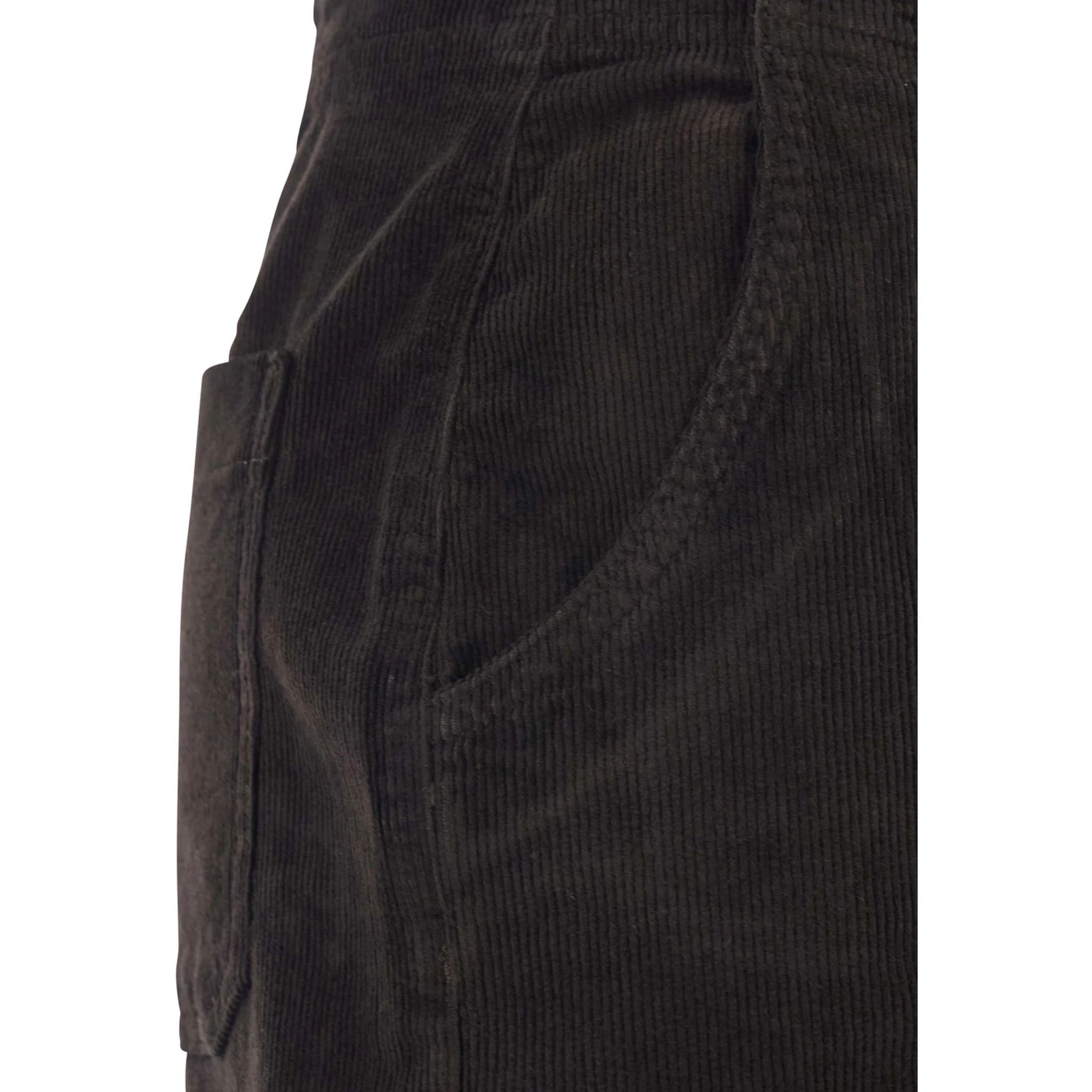 Brown Pants with Belt Loops in Ribbed Velvet Woman