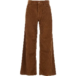 Jolene Brown Jeans with Logo Patch on the Back in Corduroy Woman