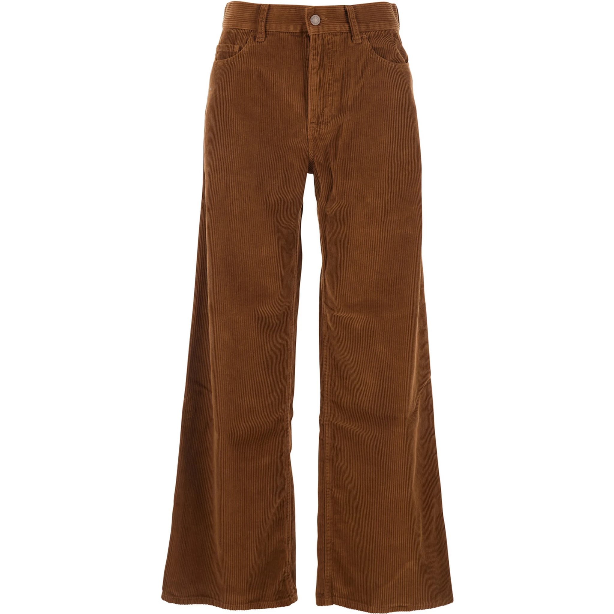 Jolene Brown Jeans with Logo Patch on the Back in Corduroy Woman