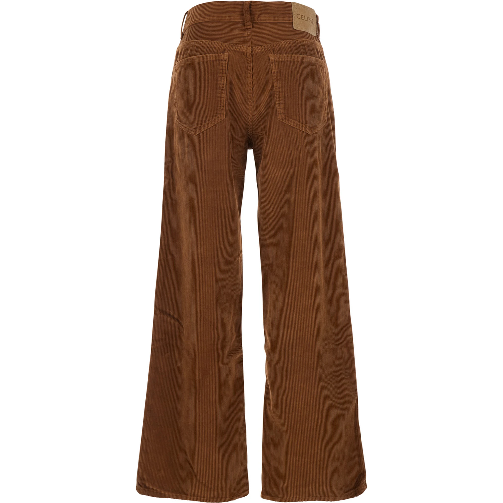 Jolene Brown Jeans with Logo Patch on the Back in Corduroy Woman