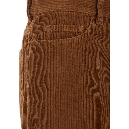 Jolene Brown Jeans with Logo Patch on the Back in Corduroy Woman