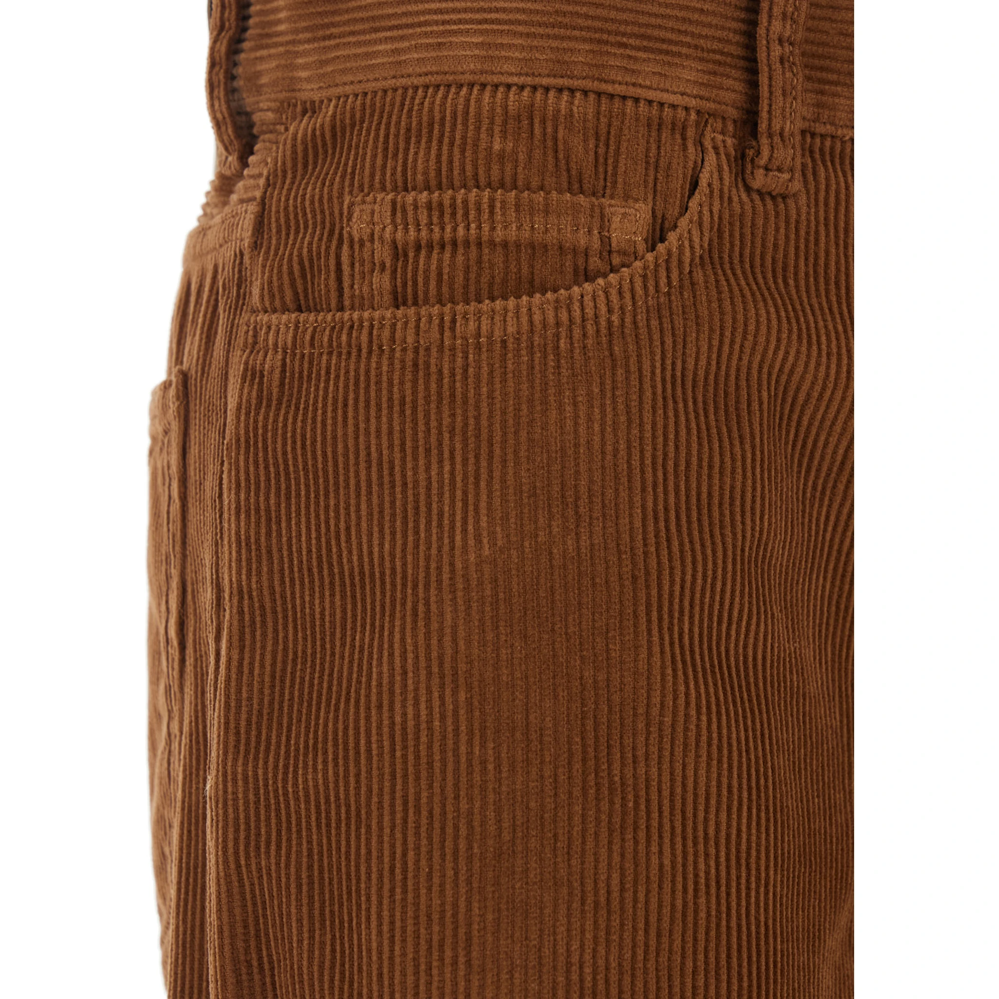 Jolene Brown Jeans with Logo Patch on the Back in Corduroy Woman