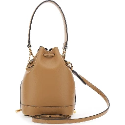 Mon Tresor Mini Beige Handbag with Removable Shoulder Strap and Logo Lettering in Leather Woman