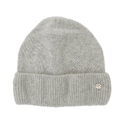 Vivian Grey Beanie with Logo Plaque Detail on the Front in Cashmere Woman