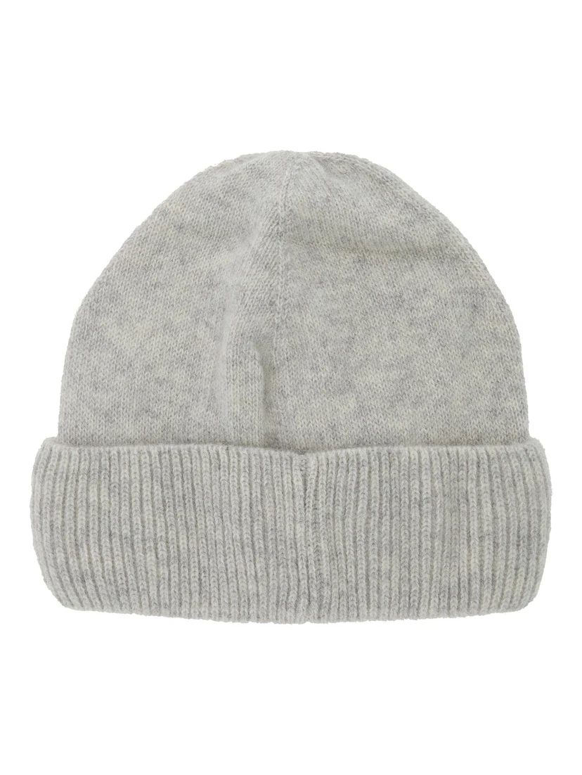 Vivian Grey Beanie with Logo Plaque Detail on the Front in Cashmere Woman