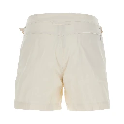 Beige Swim Shorts with Side Adjustable Straps and Logo Patch on the Side in Tech Fabric Man