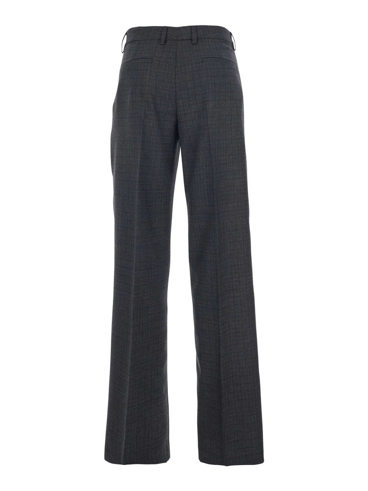 Grey Pants with Belt Loops in Wool Woman alternative