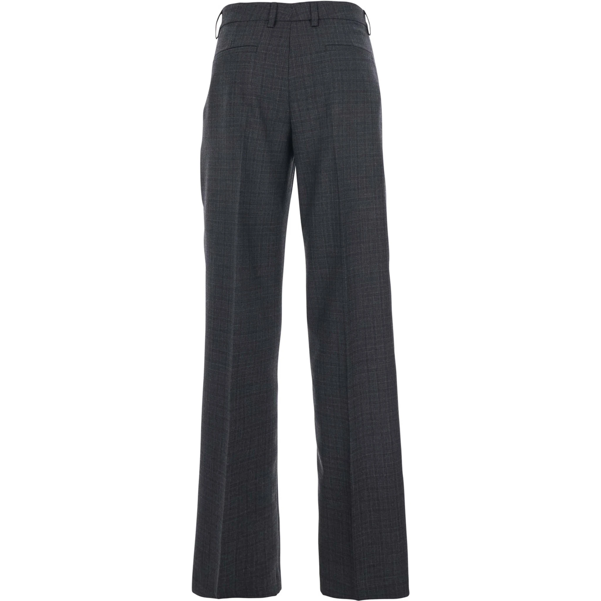 Grey Pants with Belt Loops in Wool Woman