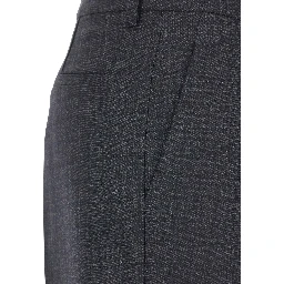 Grey Pants with Belt Loops in Wool Woman