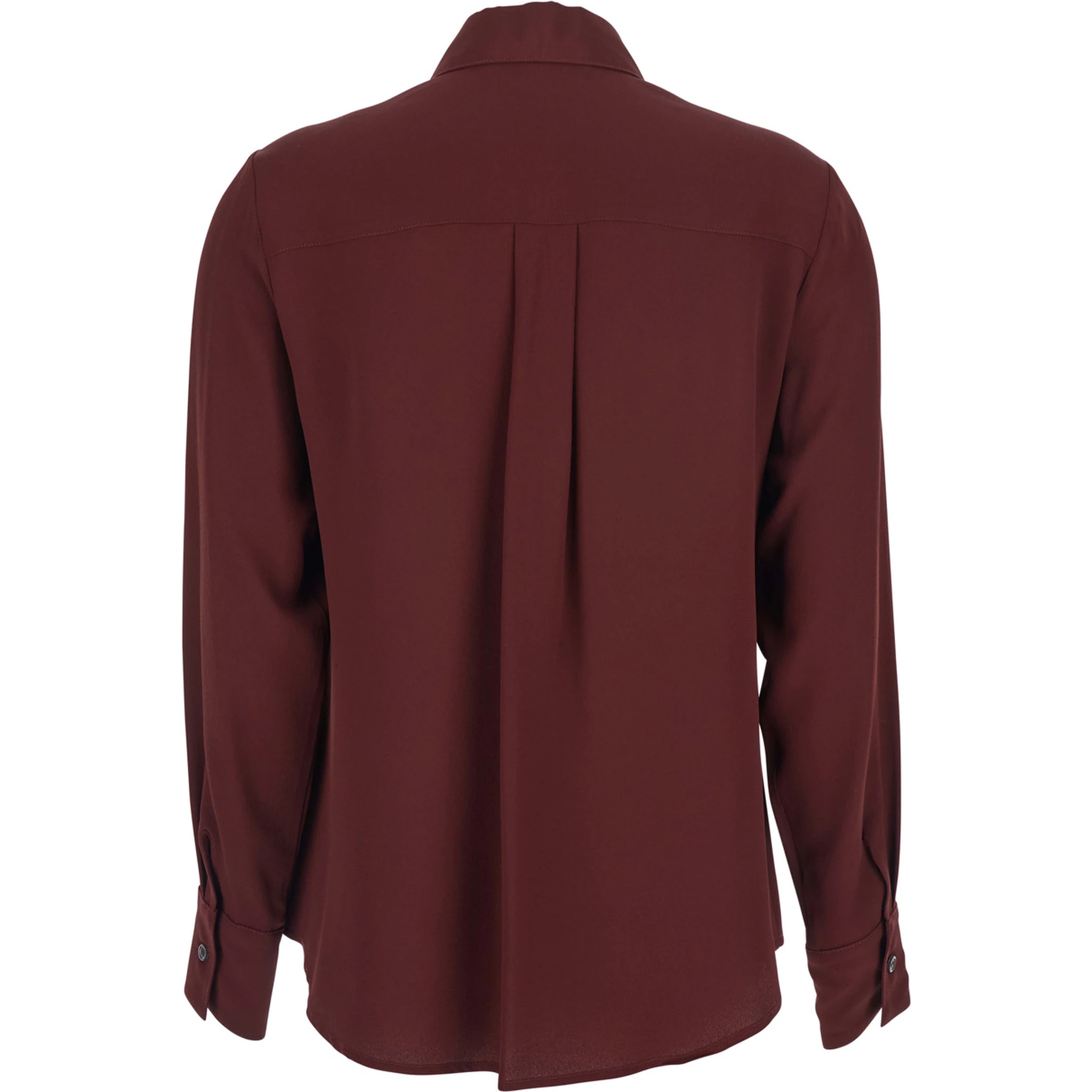 Bordeaux Shirt with Classic Collar and Buttoned Cuffs in Cotton Blend Woman
