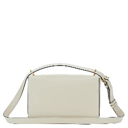 Siena Small White Shoulder Bag with Claw on the Front in Leather Woman