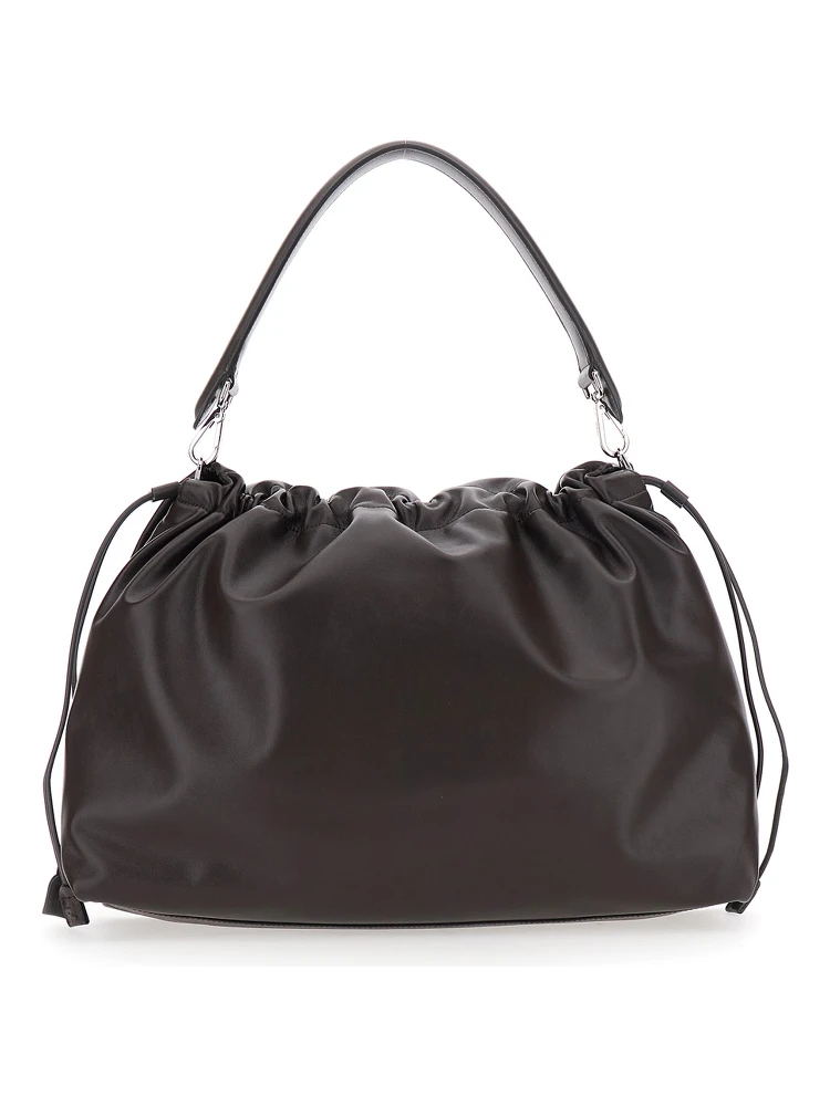 Mama Baguette Large Brown Shoulder Bag with FF Closure on the Front in Leather Woman alternative