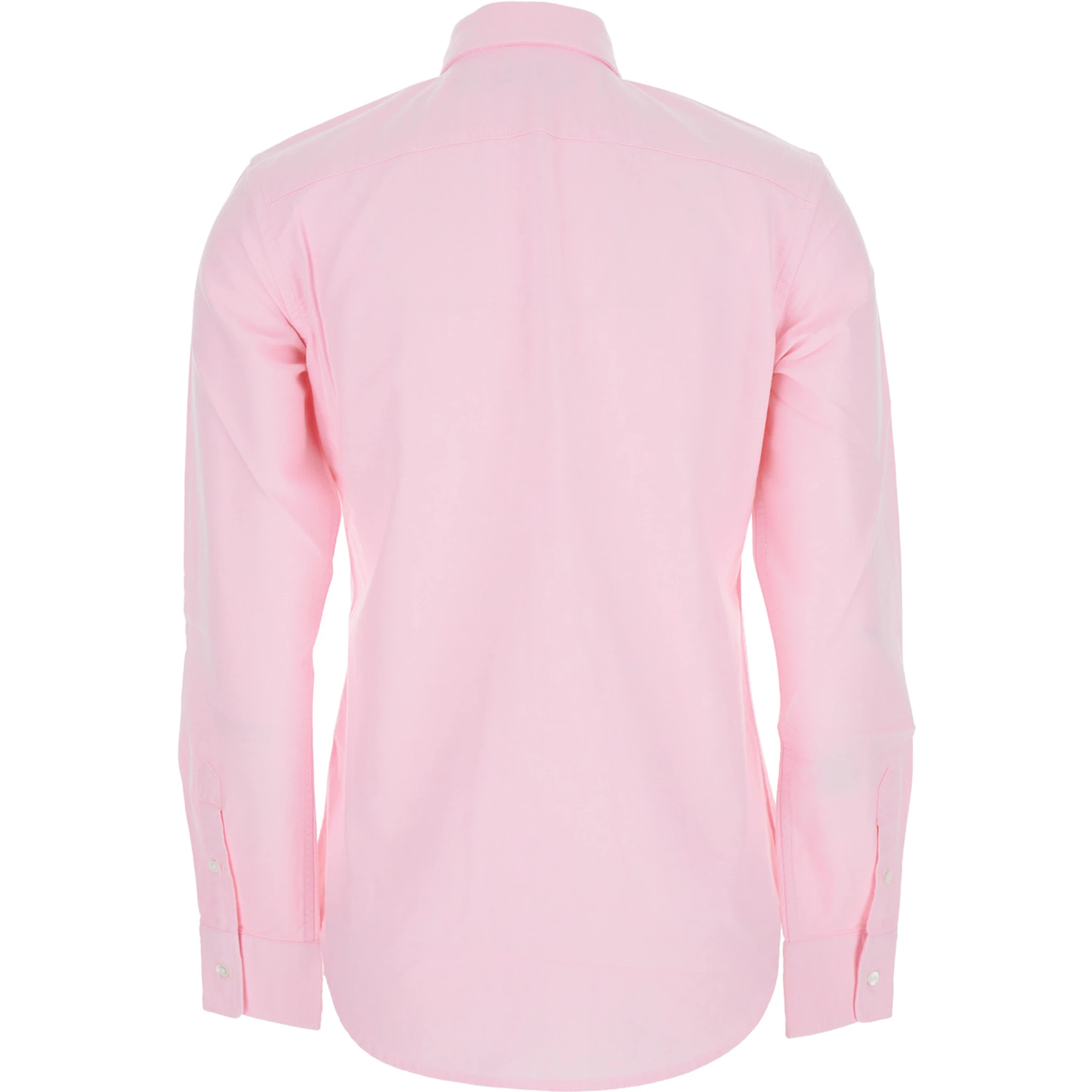 Pink Shirt with Classic Collar and Logo Embroidery on the Front in Cotton Woman