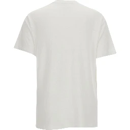 White Crewneck T-Shirt with Contrasting Logo Print in Linen Woman