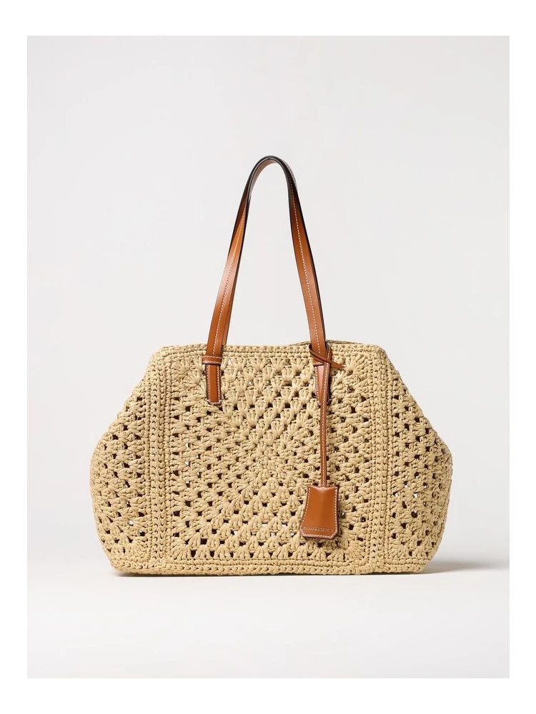 Beige Leather Handbag