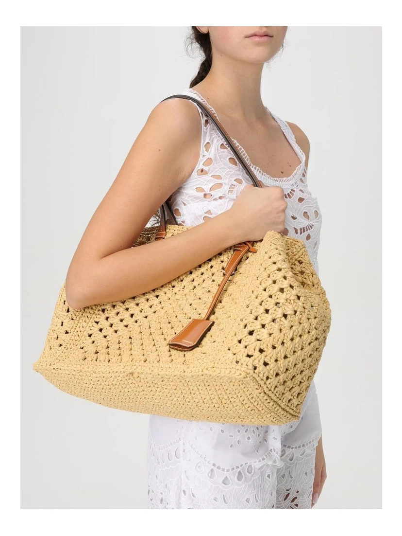 Beige Leather Handbag