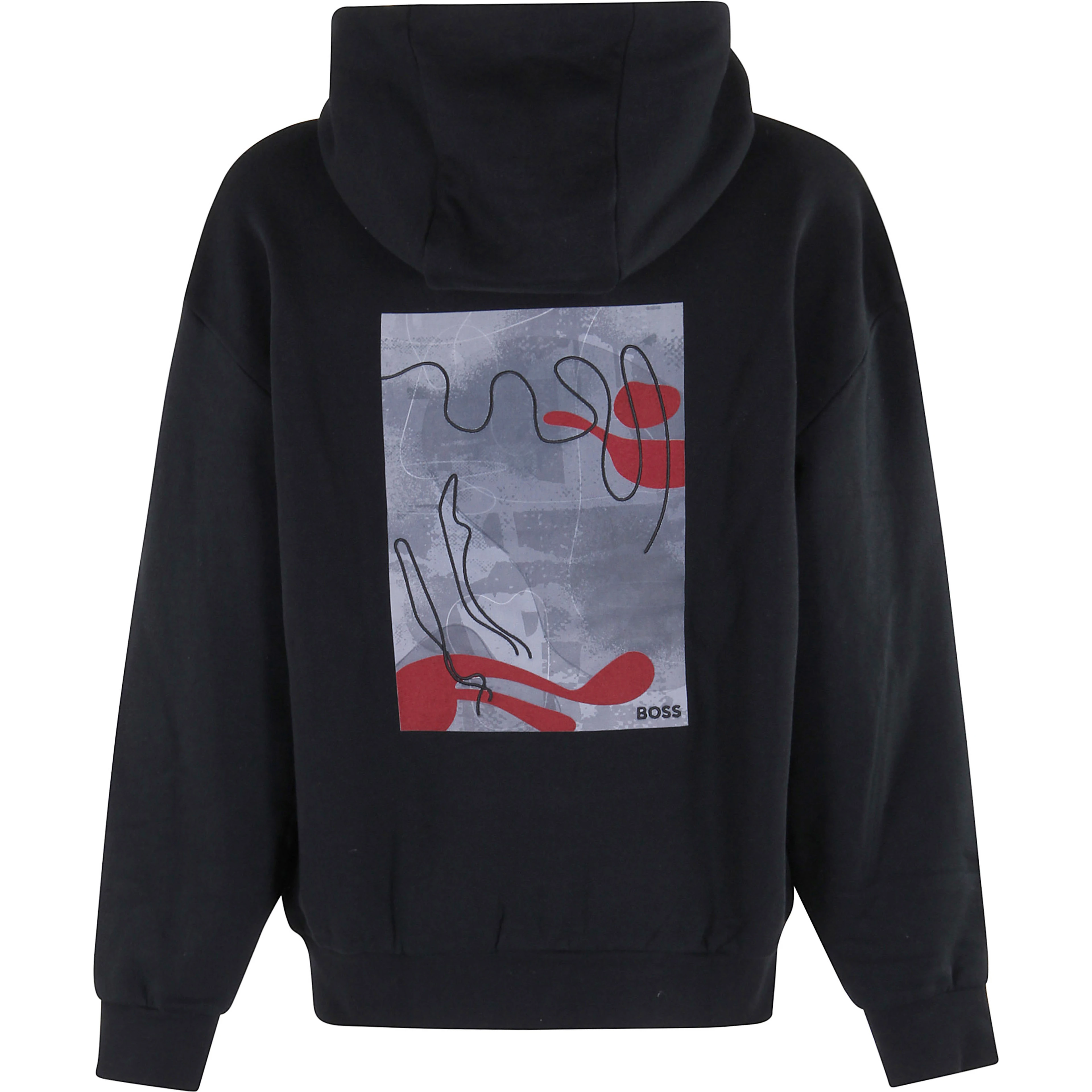 Raised logo-detail hoodie