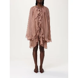 Beige Silk Casual Dress