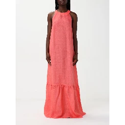 Orange Linen Casual Dress