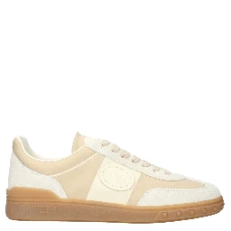 Beige Fabric Low Top Sneakers