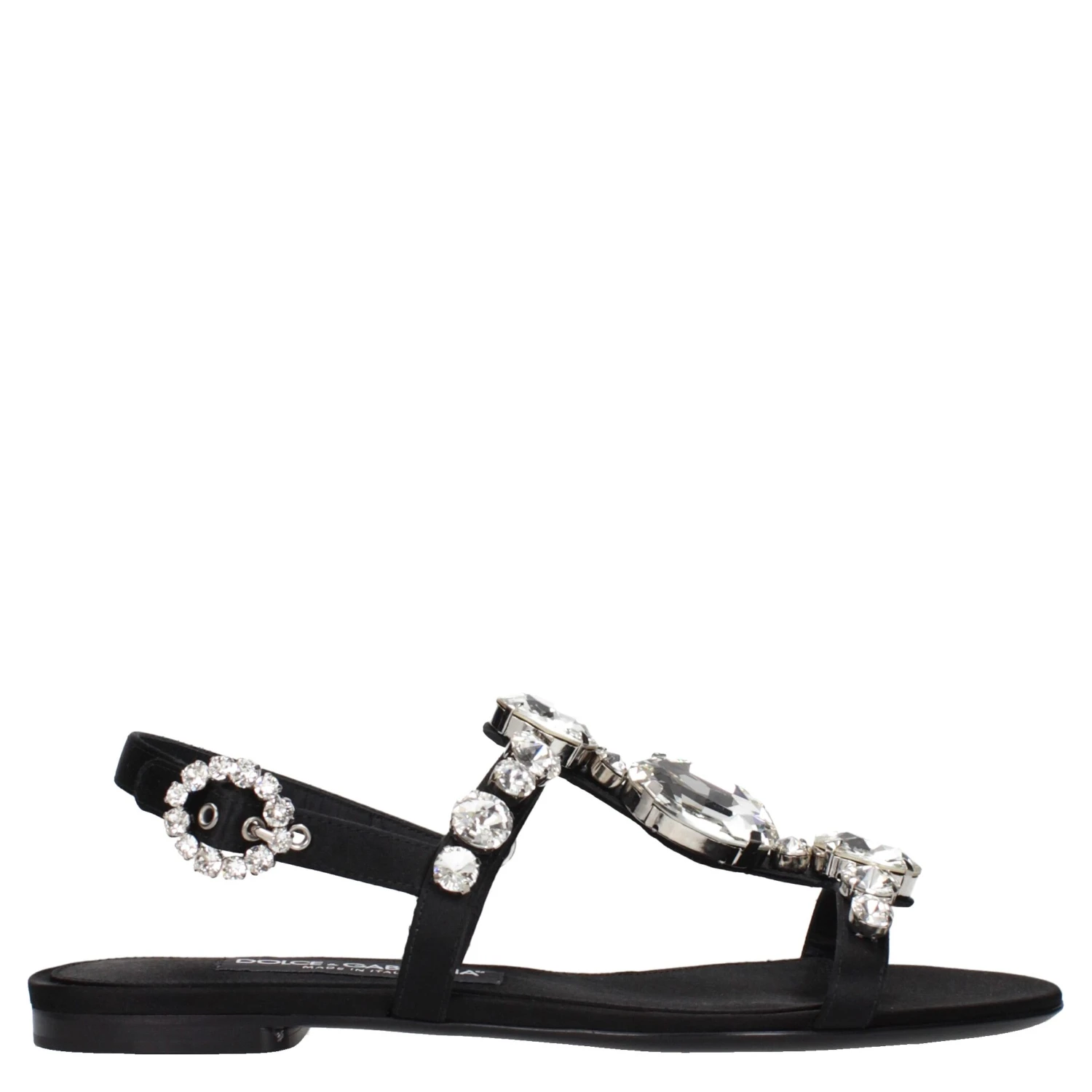 Black Satin Sandals