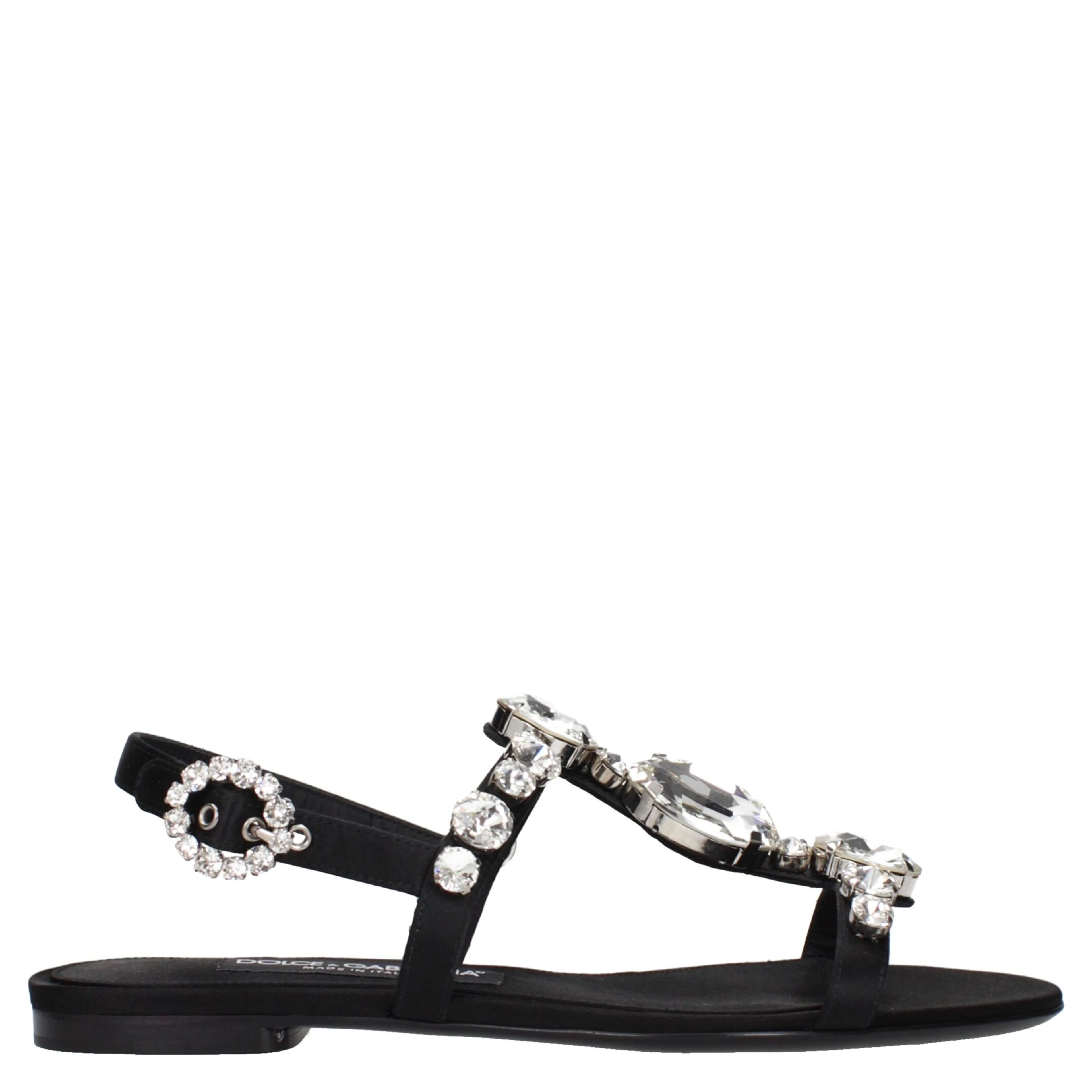 Black Satin Sandals