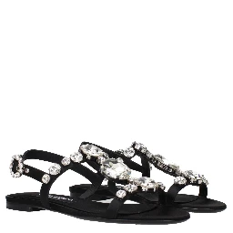 Black Satin Sandals