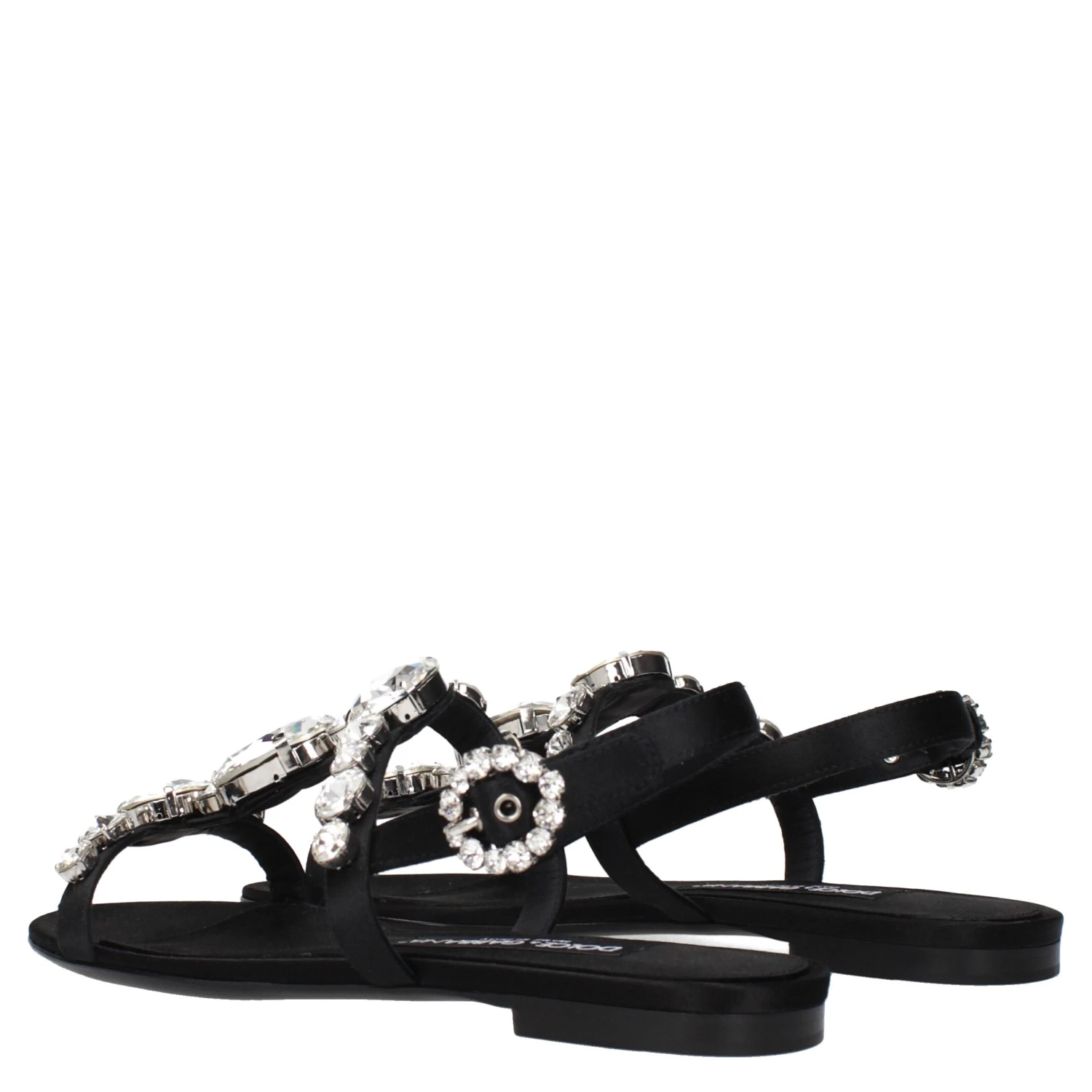 Black Satin Sandals