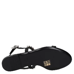 Black Satin Sandals