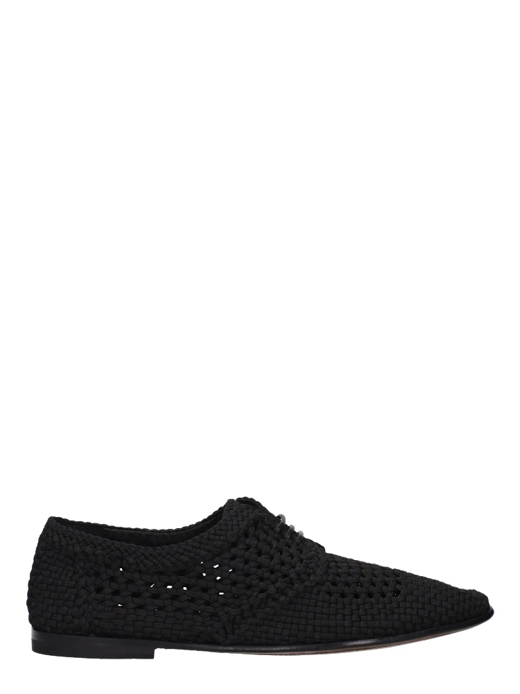 Black Fabric Oxfords And Derbies
