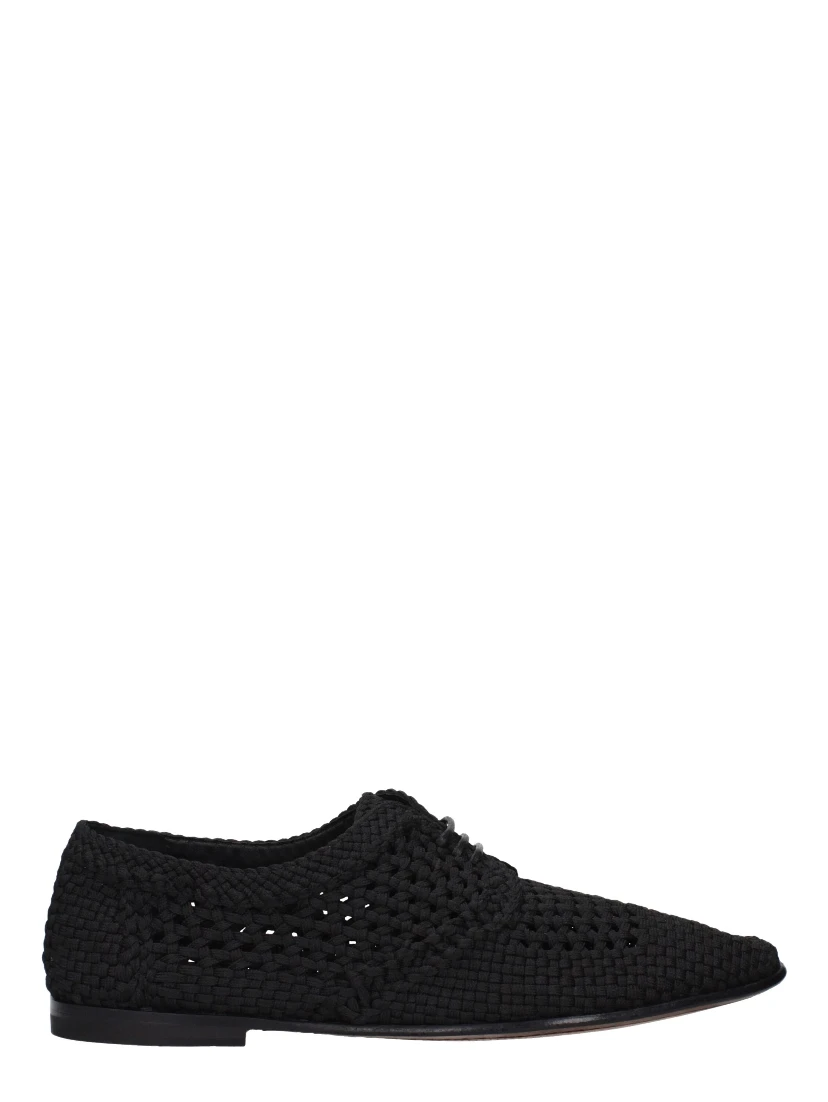 Black Fabric Oxfords And Derbies