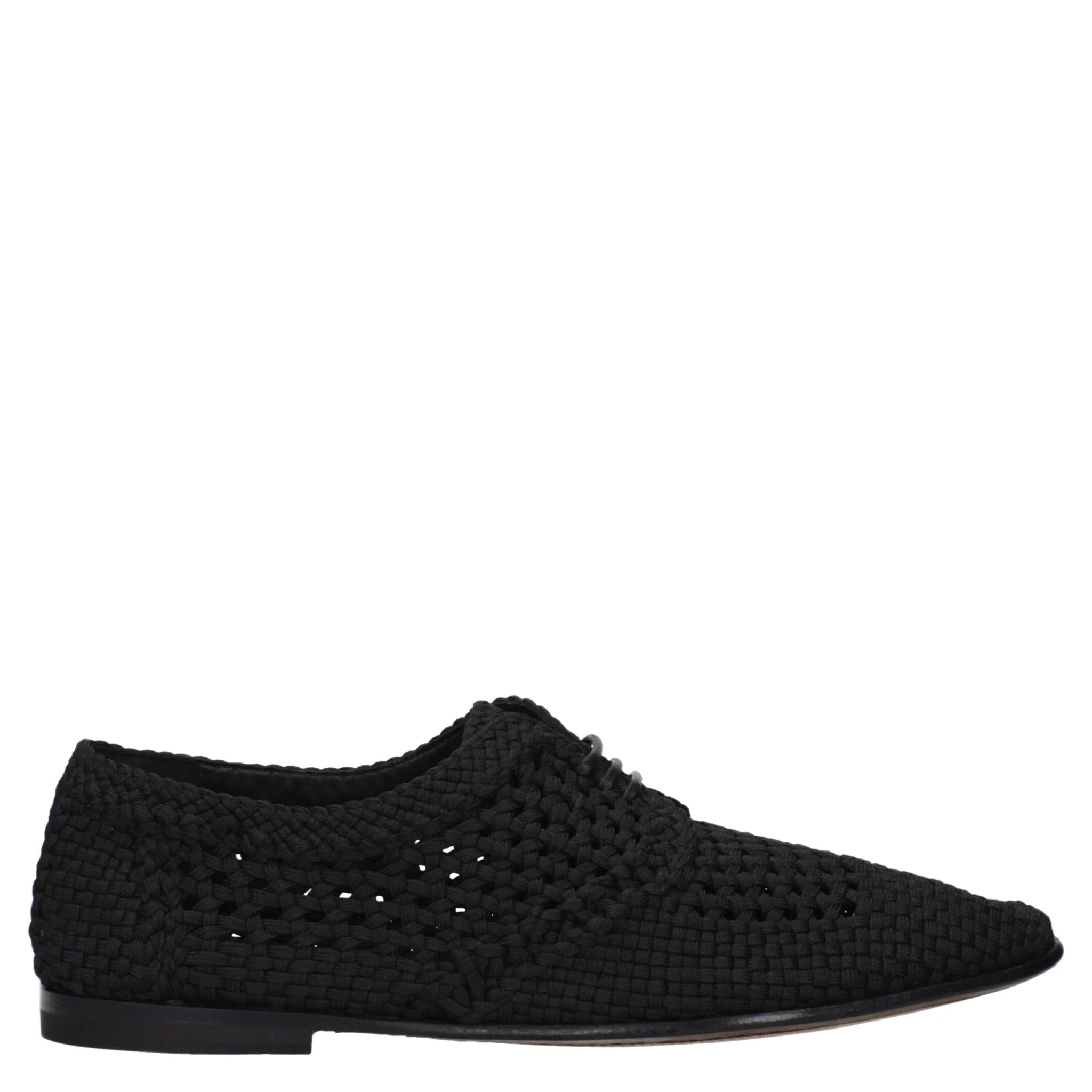 Black Fabric Oxfords And Derbies