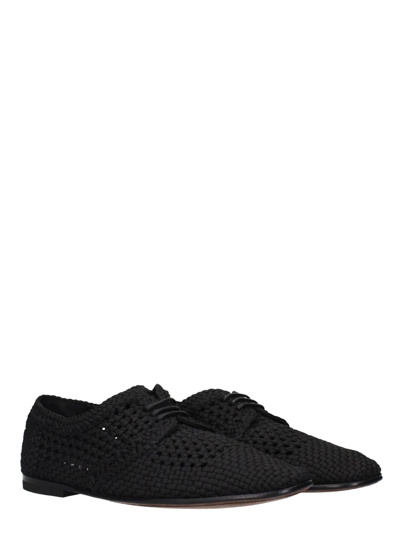 Black Fabric Oxfords And Derbies