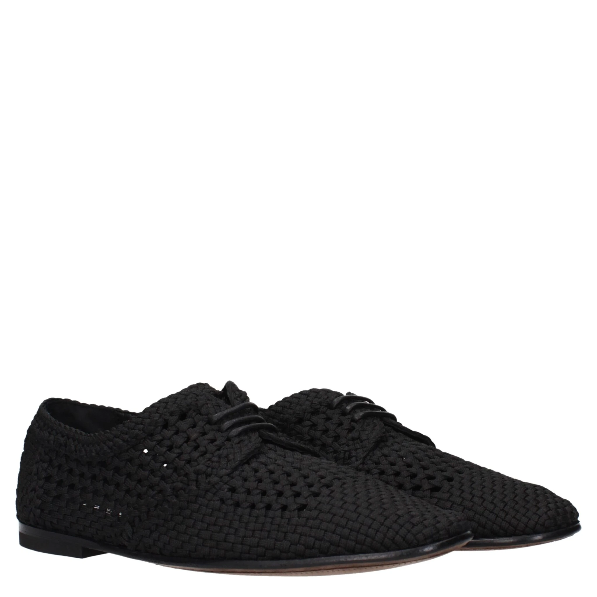 Black Fabric Oxfords And Derbies