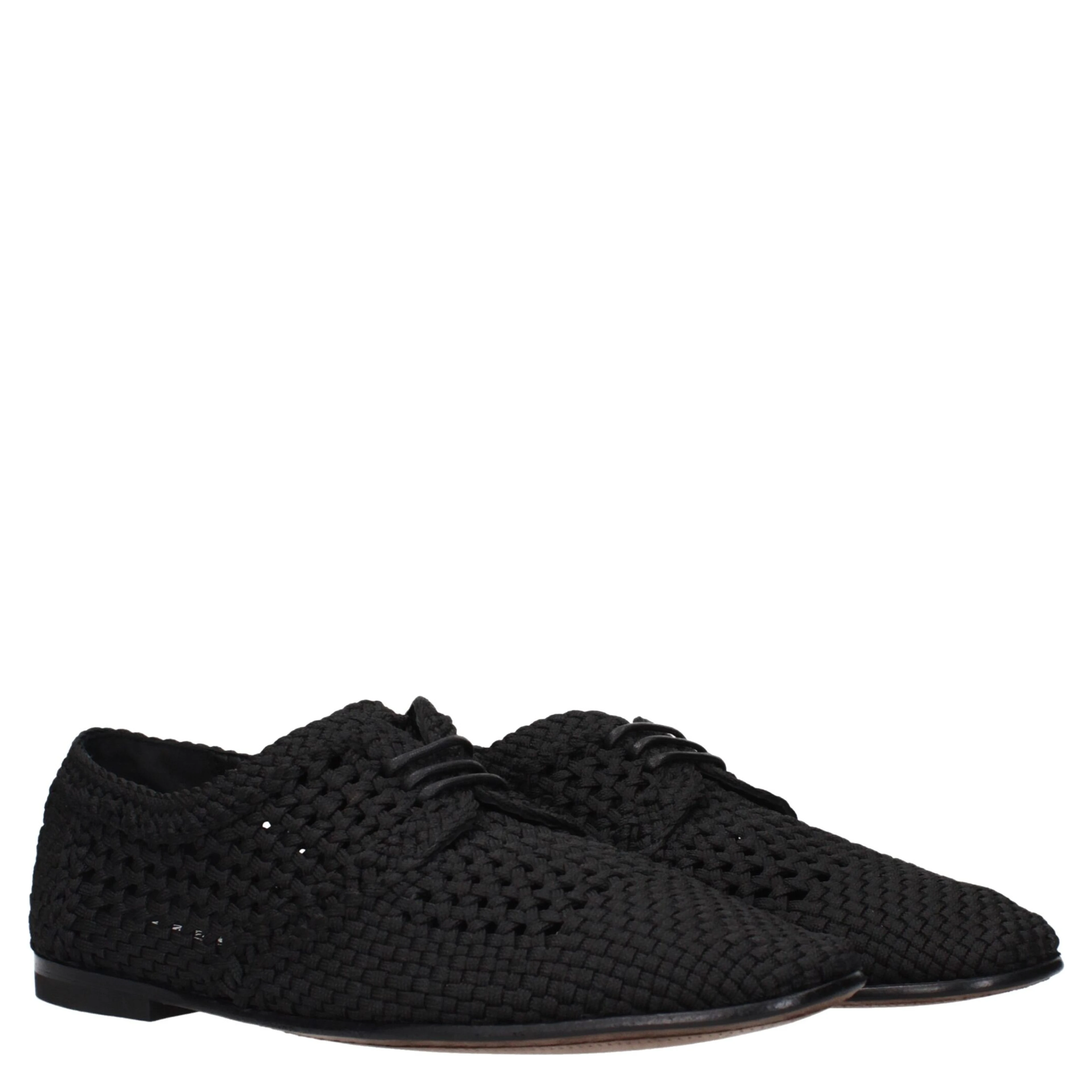 Black Fabric Oxfords And Derbies