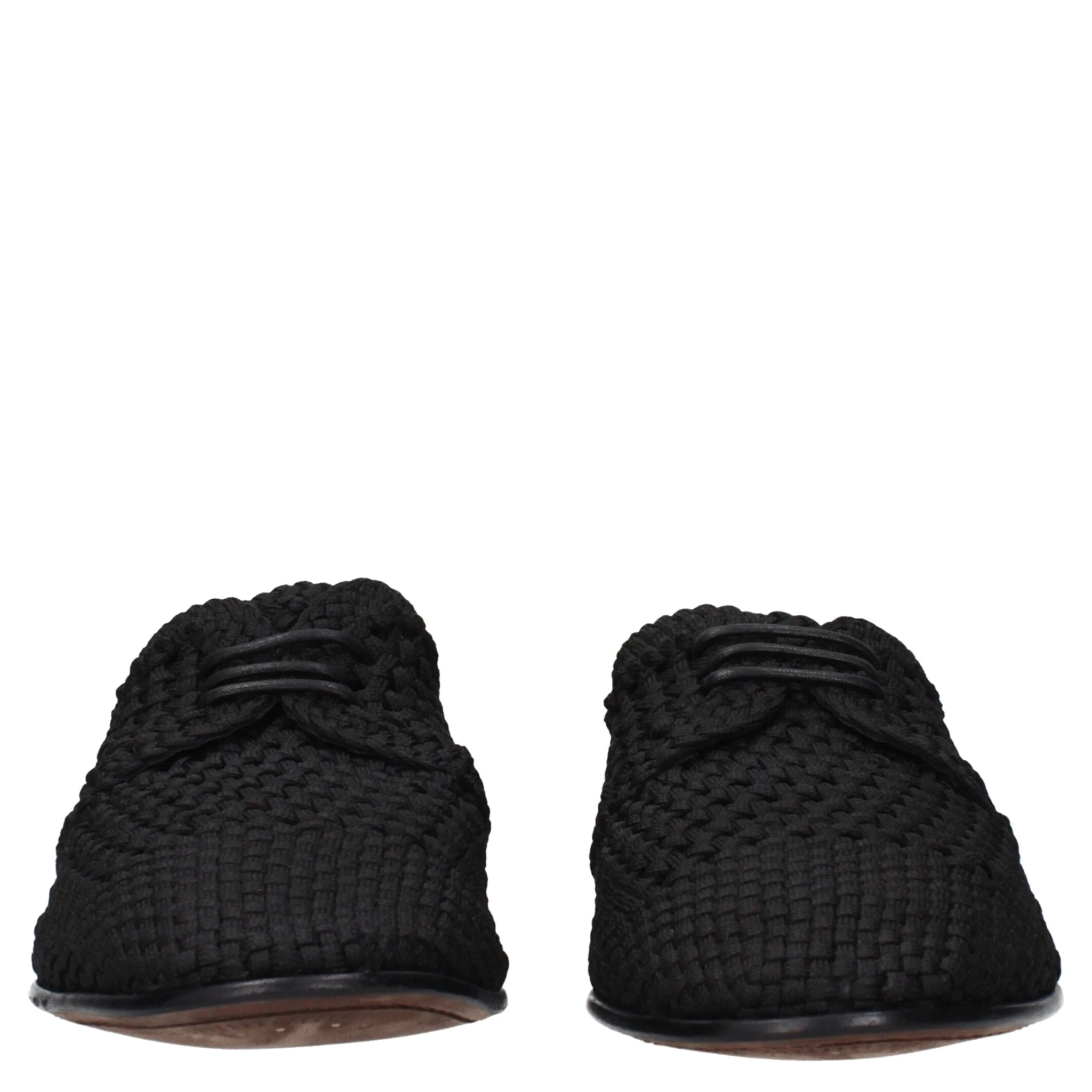 Black Fabric Oxfords And Derbies