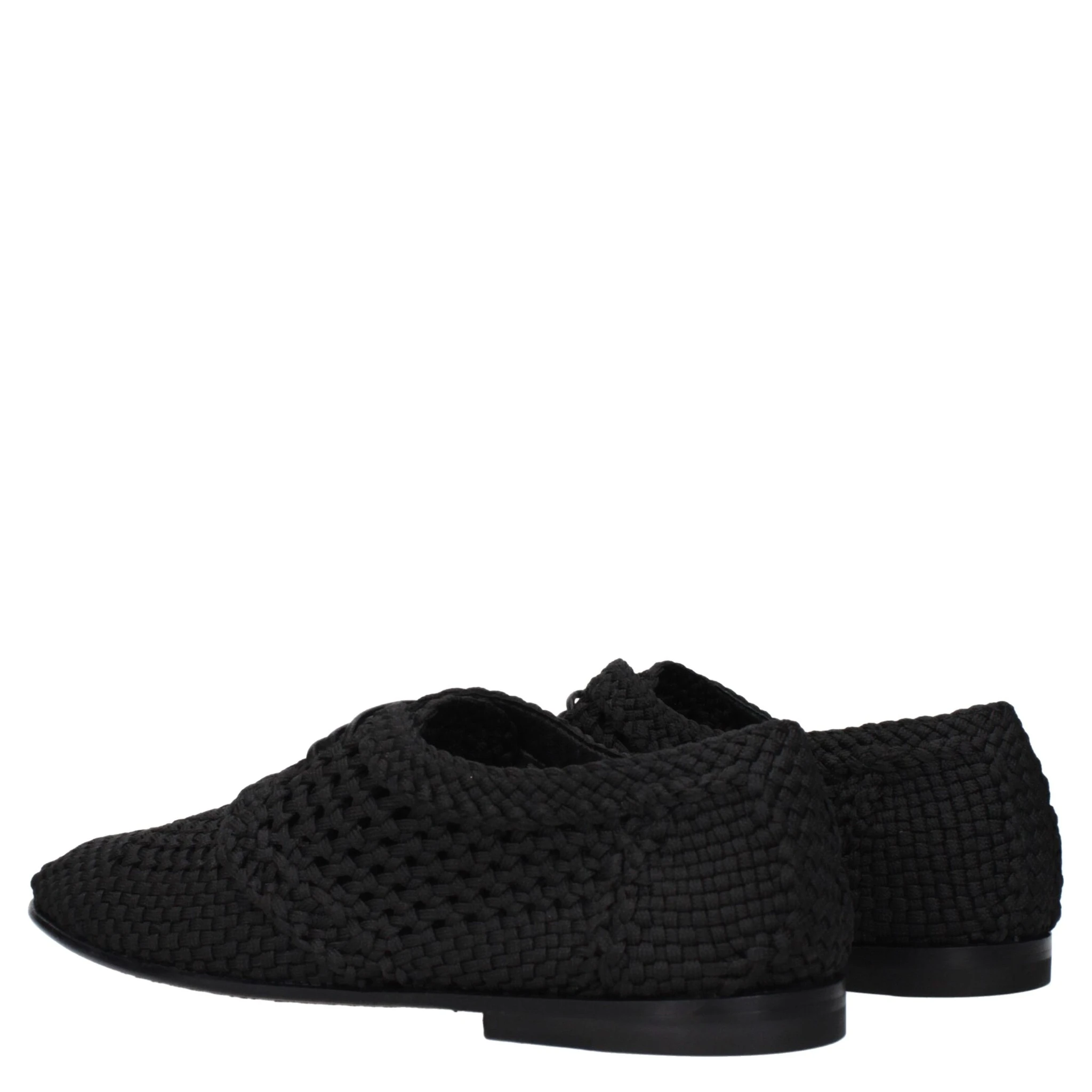 Black Fabric Oxfords And Derbies