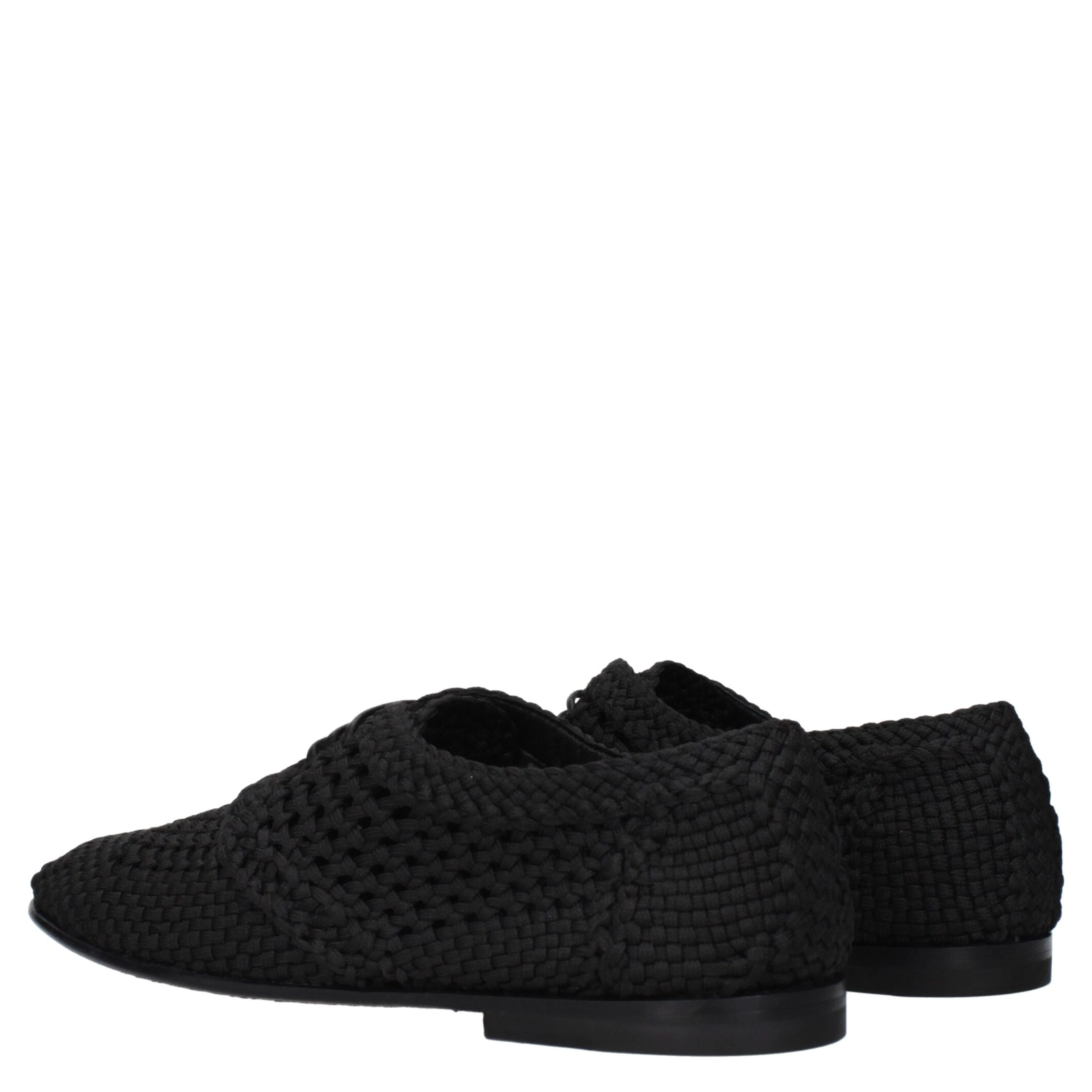 Black Fabric Oxfords And Derbies