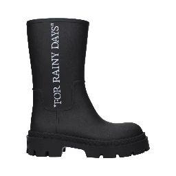 Black Cotton Ankle Boots